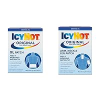 Icy Hot Extra Strength 3 Count XL Back Patches and 5 Count Original Small Arm Neck Leg Patches