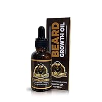 GROWTH Beard Oil, 100% Pure Natural for Groomed Beards, Mustaches, & Moisturized Skin 1 Oz Infused with Argan, Jojoba, Avocado, Vitamin E, Biotin and Almond Oils