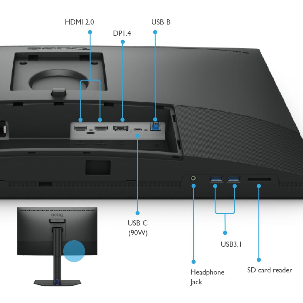 BenQ SW272Q 27-inch QHD 99% Adobe RGB 90W USB-C Photographer Monitor