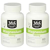 365 by Whole Foods Market, Magnesium 200Mg, 60 Tablets (Pack of 2)