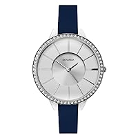 Sekonda Ladies Editions Watch with Silver Glitter Dial and Blue Strap 40004