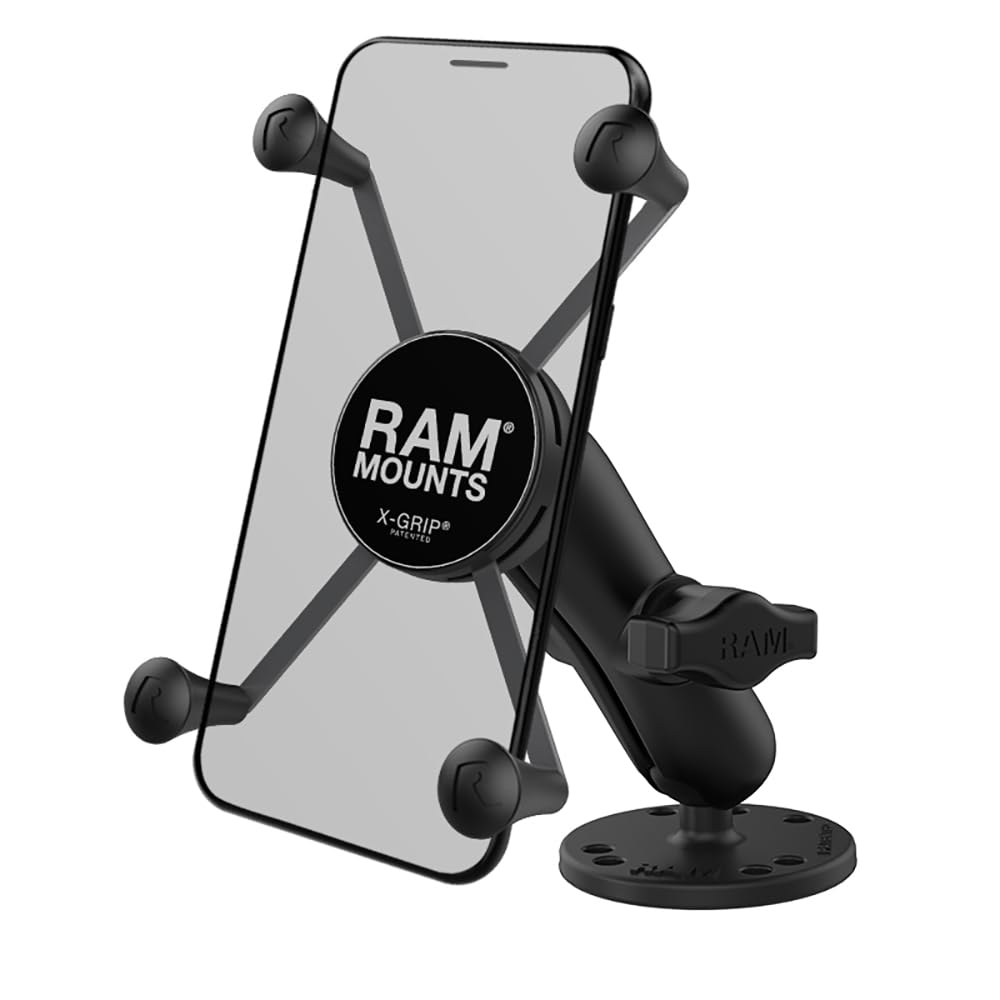 RAM MOUNTS X-Grip Large Phone Mount with Drill-Down Base RAM-B-138-UN10 with Medium Arm