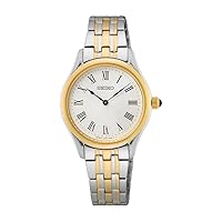 Seiko SWR070 Quartz Women's Watch, Made in Japan, Sapphire Glass, Silver x Gold, Overseas Model, Bracelet Type
