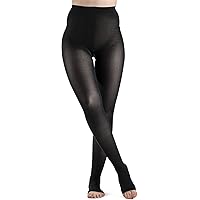 SIGVARIS Women’s Style Soft Opaque 840 Open Toe Pantyhose 20-30mmHg - Medium Long - Black
