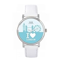 Blue London City Skyline Watch 38mm Case 3atm Water Resistant Custom Designed Quartz Movement Luxury Fashionable