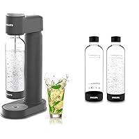 PHILIPS Sparkling Water Maker + PHILIPS Carbonating Bottles (2 Pack)