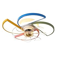 19.7in Ceiling Fan with Lamp, Children's Room Windmill Bladeless Ceiling Fan with Light Remote Control for Bedroom and Living Room