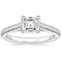 Mois Lovely Solitiare Bridal Ring, Asscher 2.63 CT, Wedding Ring, Solitaire Ring for Gift 925 Sterling Silver Jewelry, Proposal Ring Set, VVS1 Clarity, Perfect for a Gift