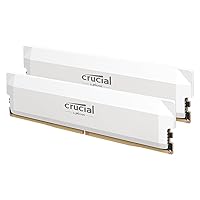 Crucial Pro DDR5 RAM 32GB Kit (2x16GB) 6000MHz, Overclocking Desktop Gaming Memory, Intel XMP 3.0 & AMD Expo Compatible – White CP2K16G60C36U5W