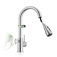Touchless Kitchen Faucet, VFAUOSIT Kitchen Sink Faucet with Pull Down Sprayer Brushed Nickel Motion Sensor Smart Hands-Free, Stainless Steel Single Hole Faucet for Bar Laundry RV Utility Sink