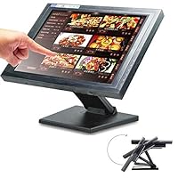 PC POS Monitor-15 inch Touchscreen PC POS Monitor-Cash Register VGA+Stand-LED Backlit Multi-Touch Monitor-LCD-Anzeige Display for Bar Restaurant (Touch-Screen Cash Register)