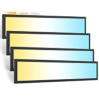 4 Pack 4FT LED Flat Panel Light Surface Mount - Black 4400LM 40W 120V 3000K/4000K/5000K Brightness 10%-100% by Triac Dimmer 4Ft LED Light Fixtures for Home or Office