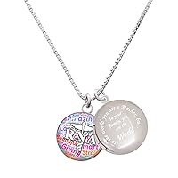 Silvertone Domed RNA - To the World You are a Mother Locket Necklace, 18