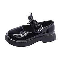 Fashion Four Seasons Children Casual Shoes For Girls Flat Sole Thick Sole Round Toe Solid Color Ribbon Bowknot Fey Boots