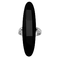 45 mm long oval shape black spinel fine 925 silver instructions long finger handmade ring