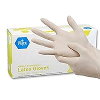 MedPride Powder-Free Latex Exam Gloves, Medium, Box/100
