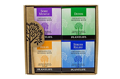 Plantlife Top 4-Pack Therapy Bath Salts - Straight from The Plant Natural Aromatherapy Bath Salts - Balance, Calm, and Release Tension in The Body - Made in California 3 oz