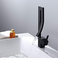 1 Hole Bathroom Sink Faucet Black Bath Faucets for Sink Modern Creative Design Single Lever Handle Single Faucet Bathroom Sink
