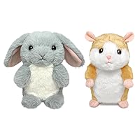 YH YUHUNG 2Pcs Toddler Toys Talking Bunny and Hamster Toy Repeats What You Say, Easter Basket Stuffers for Kids Interactive Stuffed Animals for Boy Girls Birthday