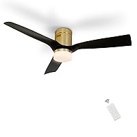 SMAAIR 52 Inch Dimmable LED Light Smart Ceiling Fan with Remote and 10-Speed DC Motor, Works with Remote Control/Alexa/Google Assistant/Siri Shortcuts(52 Inch, Gold/Black)