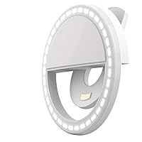 Selfie Ring Light LED Circle Light with Adjustable Phone Holder for Cell Phone Laptop Photography White, Selfie Ring Light