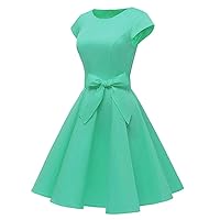 Womens Vintage 1950S Cap Sleeve Summer Rockabilly Swing Cocktail Party Dress