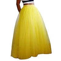Wedding Planning Women's Yellow Long Tiered Tulle Bouffant Skirt