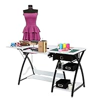 TimmyHouse Table Folding Sewing Craft Computer Desk Table Workstation Adjustable Platform