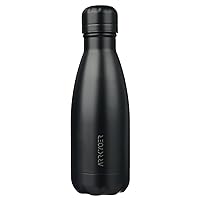 Stainless Steel Insulated Water Bottle,12oz Metal Thermos Water Bottles for Boys,Girls, BPA-Free Leak Proof Dishwasher Safe Reusable Flask for School,Midnight Black