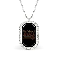 That's How I Roll-D20 Dice Necklace Personalized Pendant Necklace Simulated Diamond Necklace Jewelry for Women Gift