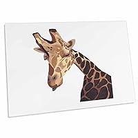 3dRose Closeup Painting of Giraffe Head and Neck with Tongue... - Desk Pad Place Mats (dpd-328047-1)