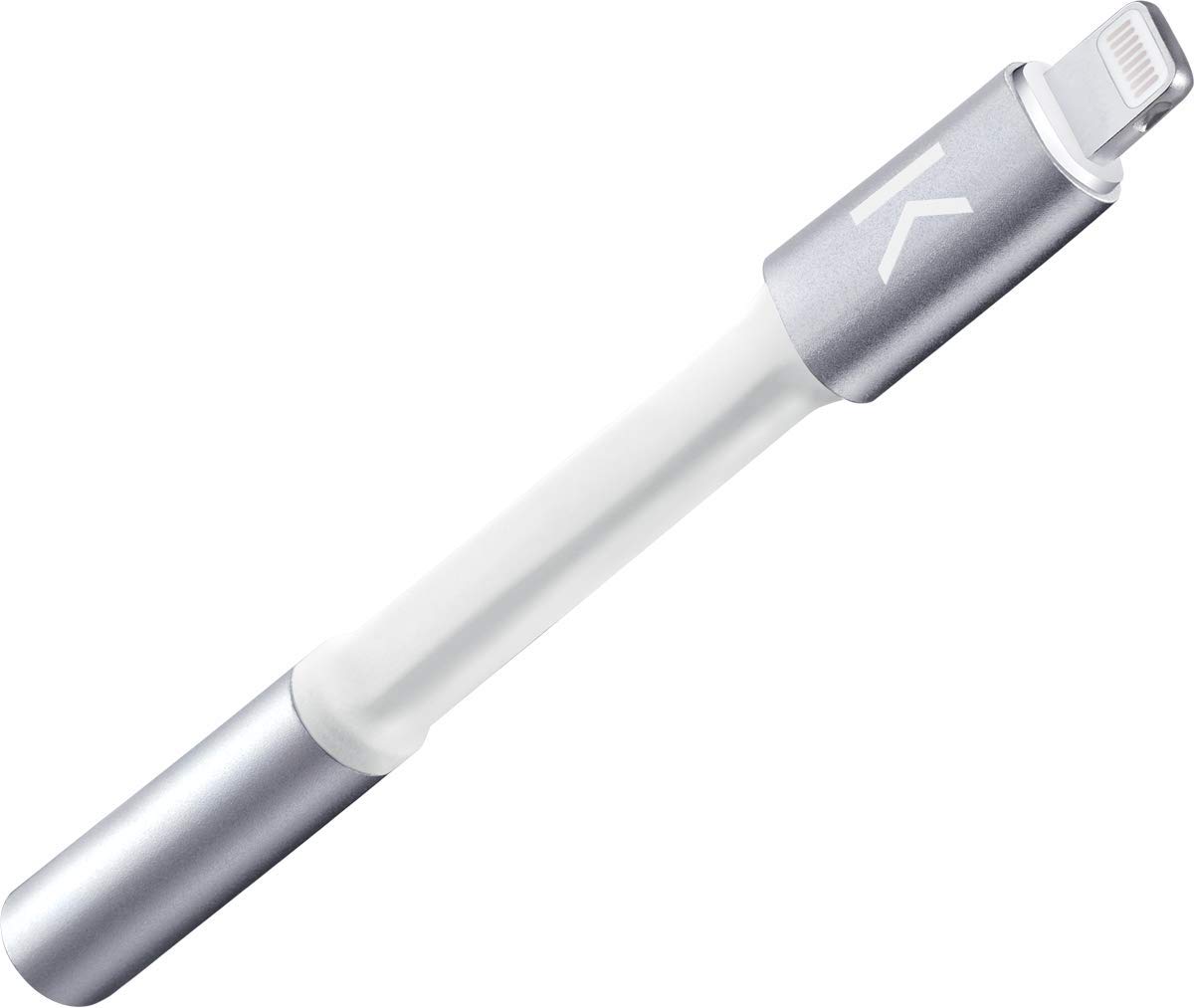 The Kase 38917703 Apple Lightning 3.7 mm Metallic Headphone Jack Adapter iPhone Lightning Headphone Jack Adapter Silver