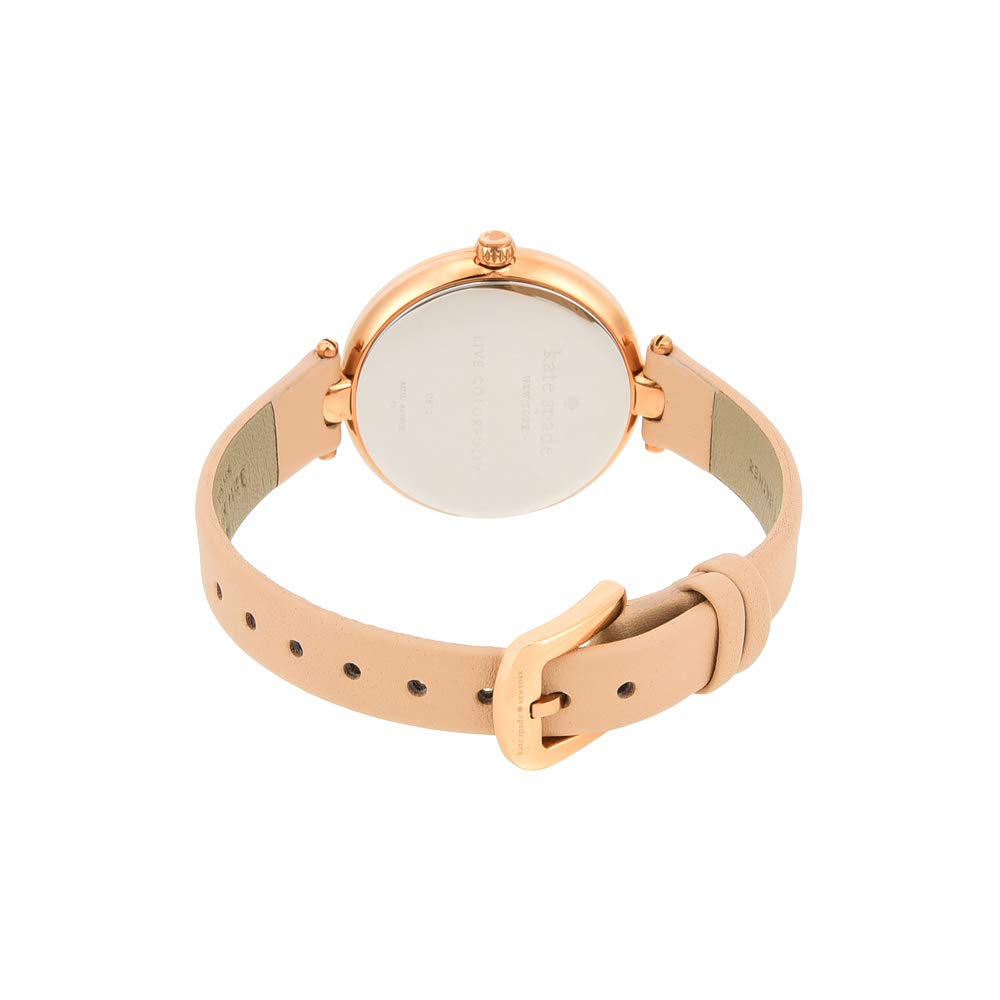 Kate Spade New York Women's Holland Quartz Stainless Steel, Leather Three-Hand Watch, Color: Rose Gold, Nude (Model: 1YRU0812)