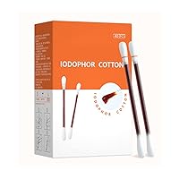 Iodine Swabs 3 Inch Disposable Medical Portable Iodine Cotton Stick Individually Wrapped Skin Friendly - 80 Pcs