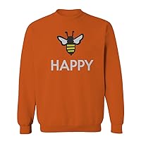 VICES AND VIRTUES Funny Hilarious Graphic bee be Happy men's Crewneck Sweatshirt