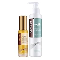 Argan Oil Hair Serum for Dry Damaged Hair 50ml +Repair Protein Cream Leave-In Conditioner Hair Treatment for Dry Damaged Hair 150ml