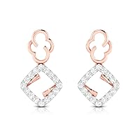 Jewels 14k Gold 0.28 Carat (I-J Color, S12-I1 Clarity) Round Shape Brilliant Cut Natural Diamond Stud Earrings for Women & Girls