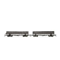 St. Regis Paper Skeleton Log Cars #61 & #66 HO Scale Two-Pack Model Train Lumber Rail Cars HR6632