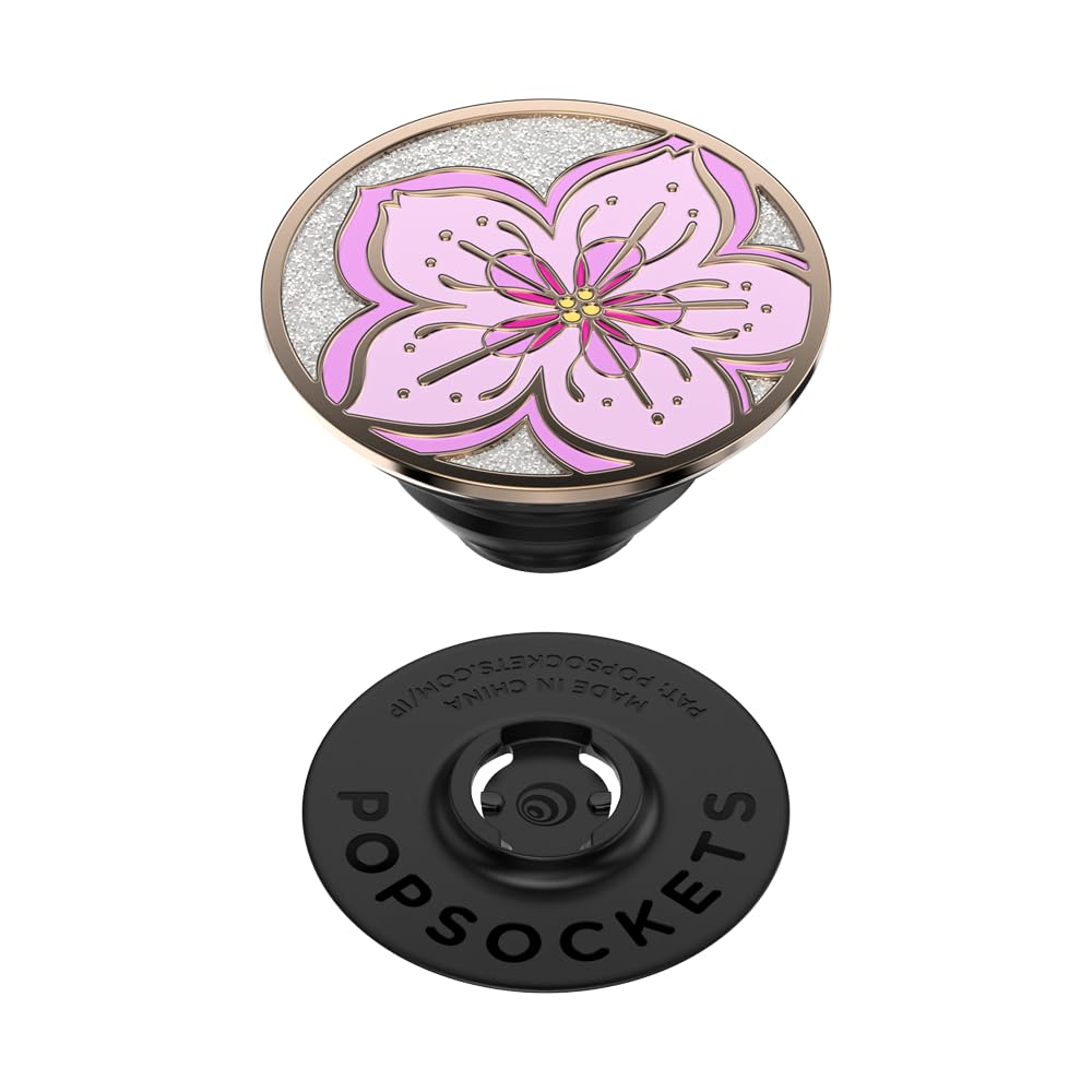 POPSOCKETS Phone Grip with Expanding Kickstand - Enamel Glitter Cherry Blossom