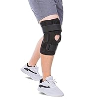 BraceAbility Hinged ROM Knee Brace - Meniscus Tear Compression Immobilizer for ACL, PCL, MCL Injury, Pain Relief After Surgery, Osteoarthritis Support, Kneecap Side Stabilizers, Hyperextension (M)
