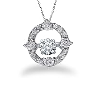 14K White Gold Dashing 0.49ctw Diamonds Heartbeat Pendant (Chain NOT included)