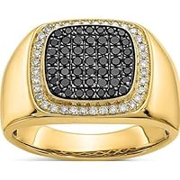 ANGEL SALES 2.50 Ctw Round Cut CZ Black Diamond Engagement Wedding Ring For Men's & Boy's 14K Yellow Gold Finish