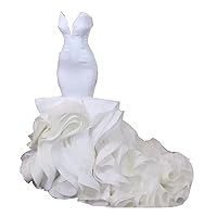 Sweetheart Neckline Satin Spandex Mermaid Bridal Ball Gowns Ruffles Train Wedding Dresses for Bride 2023 Plus Size