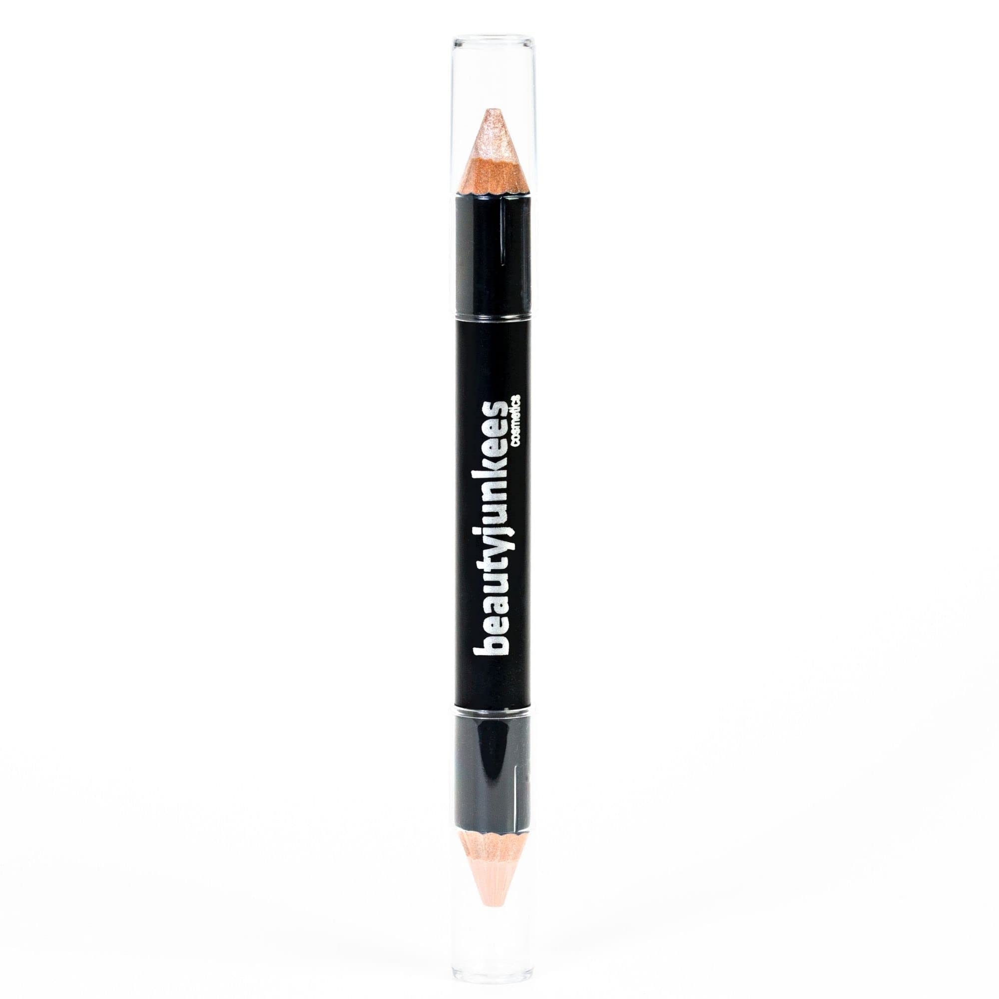 Eye Brightener Stick Highlighter - Eyebrow Concealer Duo Pencil Crayon Makeup, Creamy Matte Brow Shaper Definer, Shimmer for Highlighting Inner Corner, Gluten Paraben Cruelty Free, Cool Beige