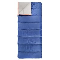 Amazon Basics Twin Size Cold Weather Lightweight Sleeping Bag for Adults, 3-Season 30 Degree F Backpcking Hiking Camping Rectangular Blue