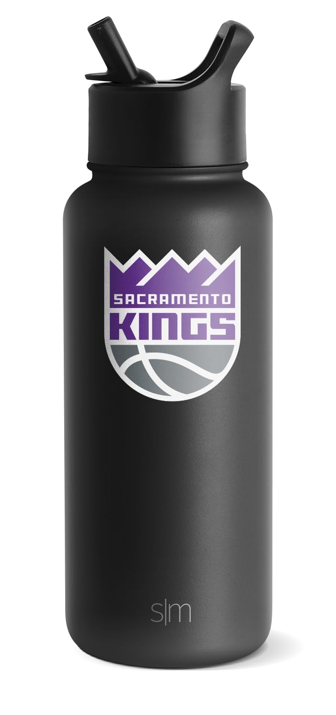 Simple Modern Officially Licensed NBA Water Bottle with Straw Lid Insulated Stainless Steel Thermos Gift | Summit Collection | 32oz