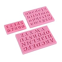3D Gothic Letters Molds and Numbers Molds Silicone Fondant Mold Cake Decoration Tools for Baking Desserts and Cake Decoration 3 PCS