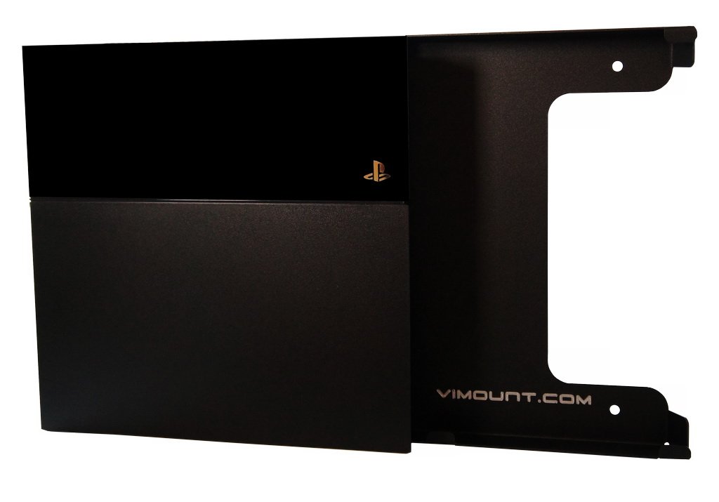 ViMount Wall Mount Metal Holder Compatible with Playstation 4 PS4 Classic/Fat (First Version) in Black Color
