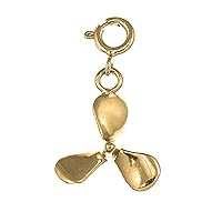18K Yellow Gold Propeller Pendant, Made in USA