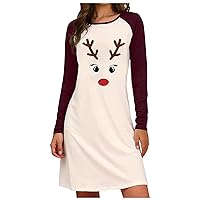 Long Sleeve Dresses for Women Casual Loose Pockets Tunic Midi Dresses Christmas Plus Size Shirt Dress Fall Clothes